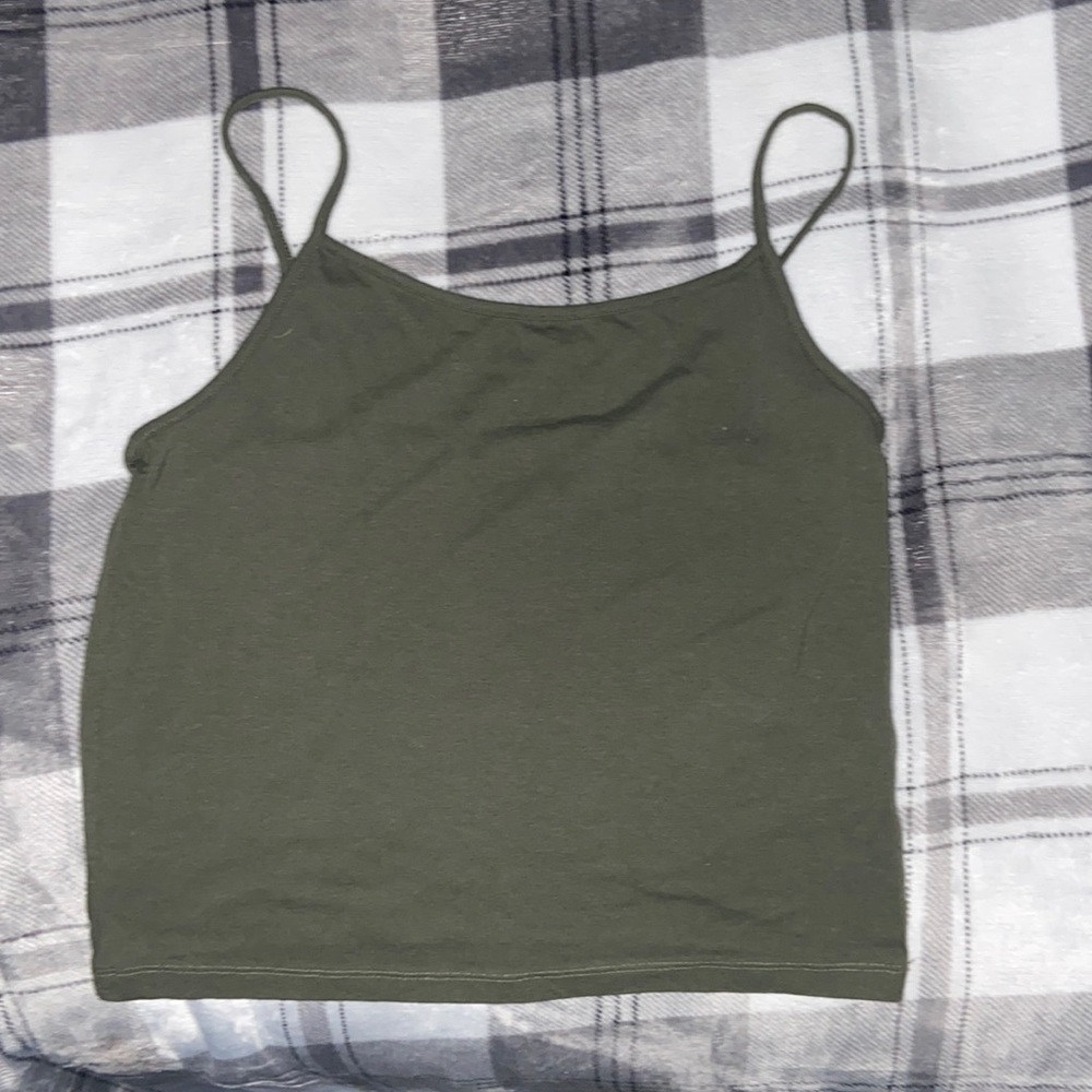 wild fable dark green cropped tank top